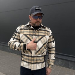 Тактична мілітарі Сорочка FCT демісезон утеплена в клітинку Койот (11 номер)